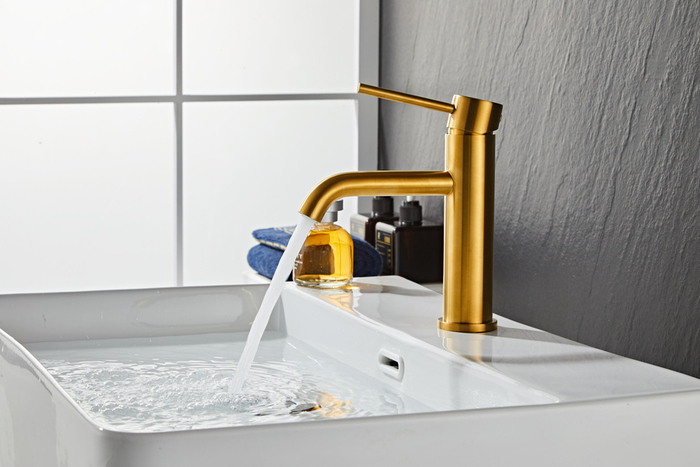 Tvättställsblandare Slim Vinkel Mässing 183 mm